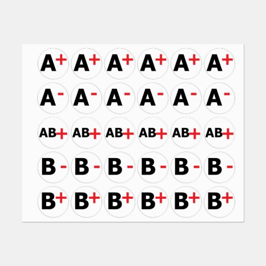 血液型 ラベル (シート)