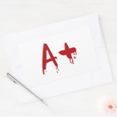 血液型A前向き 長方形シール (封筒)