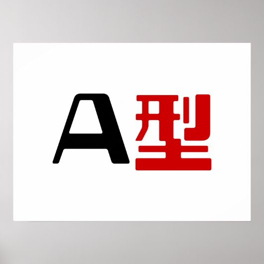 血液型A日本の漢字 ポスター (正面)