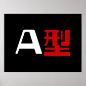 血液型A日本の漢字 ポスター (正面)