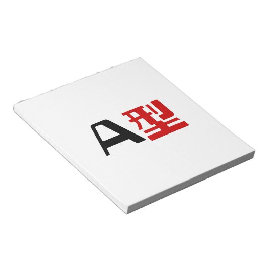 血液型A日本の Kanji ノートパッド (アングル)