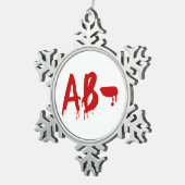 血液型AB – ネガティブ#Horror病院 スノーフレークピューターオーナメント (右)