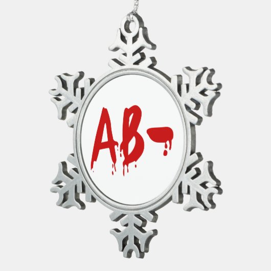 血液型AB – ネガティブ#Horror病院 スノーフレークピューターオーナメント (右)