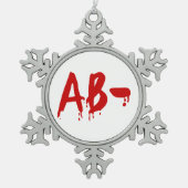 血液型AB – ネガティブ#Horror病院 スノーフレークピューターオーナメント (正面)
