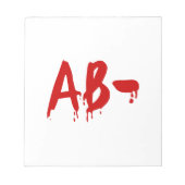 血液型AB – ネガティブ#Horror病院 ノートパッド (正面)
