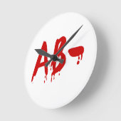 血液型AB – ネガティブ#Horror病院 ラウンド壁時計 (傾斜)