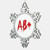 血液型AB+前向き #Horror病院 スノーフレークピューターオーナメント (右)