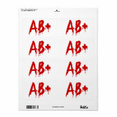 血液型AB+前向き #Horror病院 ラベル (フルシート)