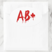 血液型AB+前向き #Horror病院 楕円形シール (バッグ)