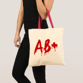 血液型AB+ 陽性 #ホラー病院 トートバッグ (正面(商品))