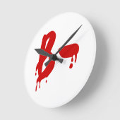 血液型B型陰性#ホラー病院 ラウンド壁時計 (傾斜)