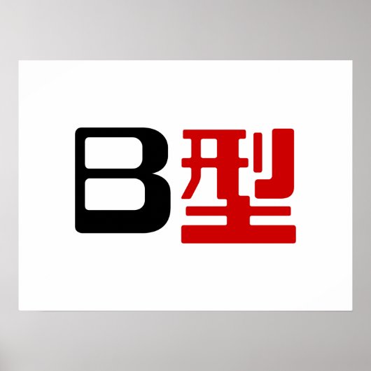 血液型B日本の漢字 ポスター (正面)