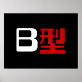 血液型B日本の漢字 ポスター (正面)