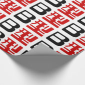 血液型B日本の漢字 ラッピングペーパー (角)