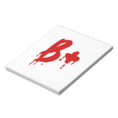 血液型B+前向き #Horror病院 ノートパッド (回転)