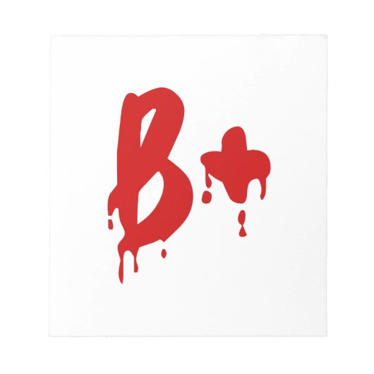 血液型B+前向き #Horror病院 ノートパッド (正面)