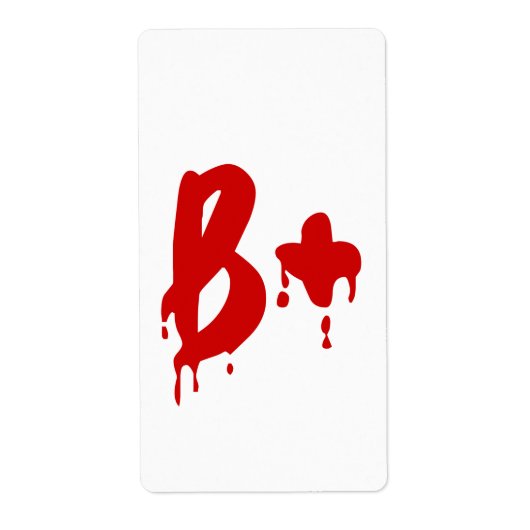 血液型B+前向き #Horror病院 ラベル (正面)