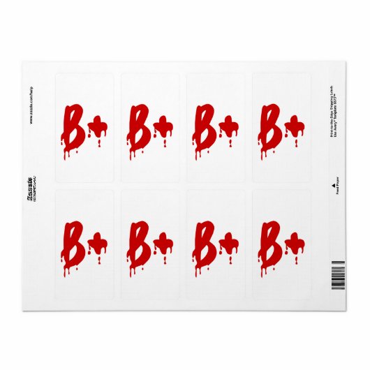 血液型B+前向き #Horror病院 ラベル (フルシート)