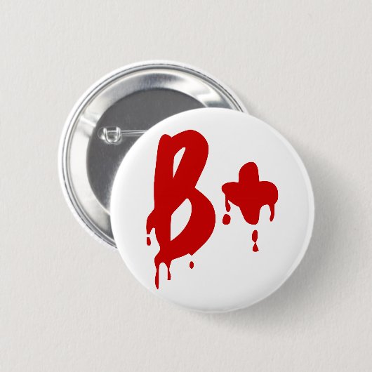 血液型B+前向き #Horror病院 缶バッジ (正面&裏面)