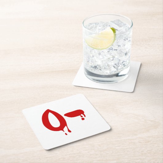 血液型O陰性#Horror病院 スクエアペーパーコースター (インサイチュ)