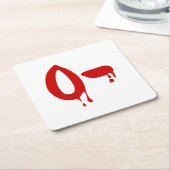 血液型O陰性#Horror病院 スクエアペーパーコースター (アングル)