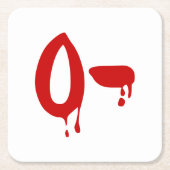 血液型O陰性#Horror病院 スクエアペーパーコースター (正面)