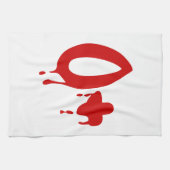 血液型O+前向き #Horror病院 キッチンタオル (横)