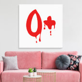 血液型O+前向き #Horror病院 キャンバスプリント (インサイチュ (リビング))