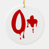 血液型O+前向き #Horror病院 セラミックオーナメント (裏面)