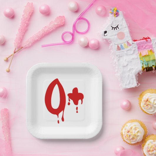 血液型O+前向き #Horror病院 ペーパープレート (パーティー)