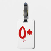 血液型O+前向き #Horror病院 ラゲッジタグ (裏面縦)