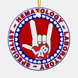 血液学専門医ロゴラウンド セラミックオーナメント