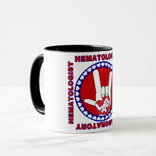 血液学者血液学研究室用スクエアロゴ マグカップ (正面左)