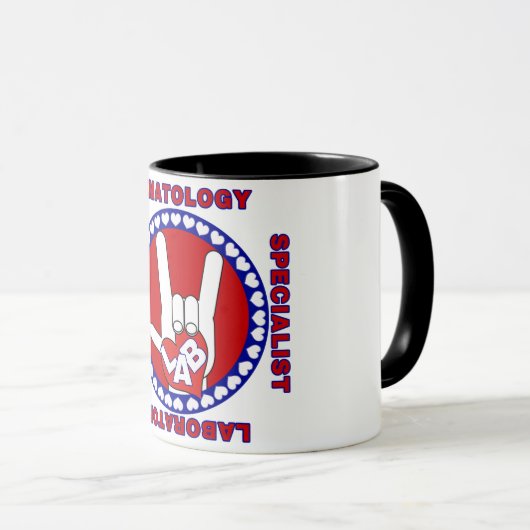 血液学者血液学研究室用スクエアロゴ マグカップ (正面右)