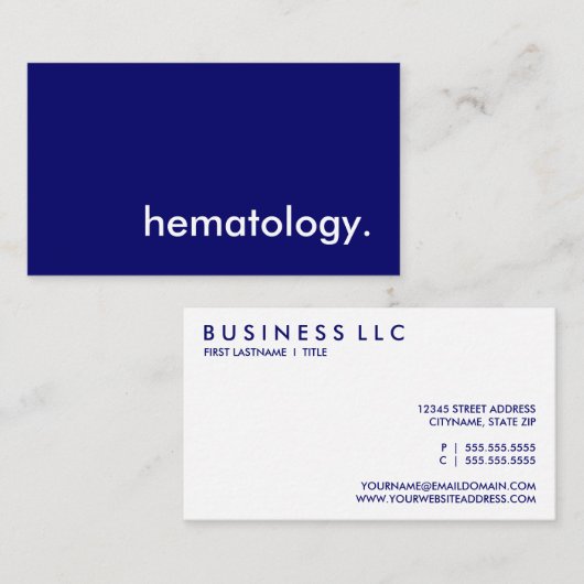 血液学 名刺 (正面/裏面)