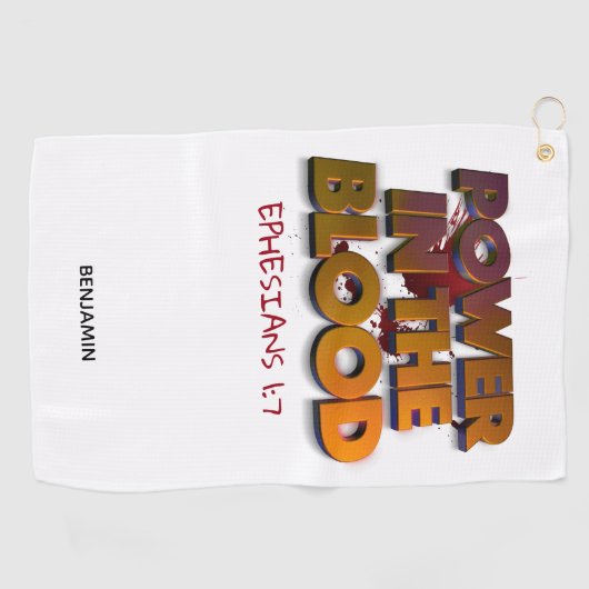 血液救済メッセージにおけるキリスト教権力 ゴルフタオル (横)