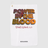 血液救済メッセージにおけるキリスト教権力 ゴルフタオル (正面)