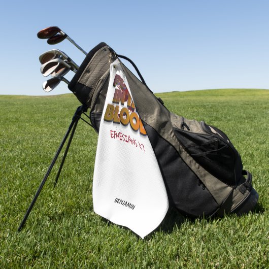 血液救済メッセージにおけるキリスト教権力 ゴルフタオル (グリーン)