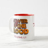 血液救済メッセージにおけるキリスト教権力 ツートーンマグカップ (正面左)