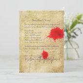 血液染み付きハロウィーン招待状カード 招待状 (スタンド正面)