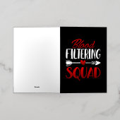 血液濾過チーム – 腎透析登録 箔グリーティングカード (外側レイダウン)