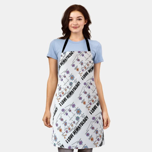 血液細胞系が大好き エプロン (着用した状態)