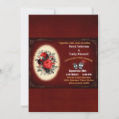 血液赤フローラゴシックスカルハロウィ結婚ーンズ 招待状 (正面)