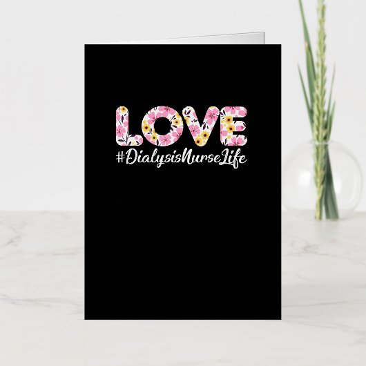 血液透析おもしろい腎臓ナース – ラブ透析 箔グリーティングカード (正面)