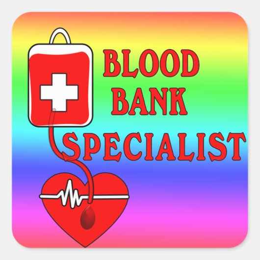 血液銀行の専門家 スクエアシール (正面)