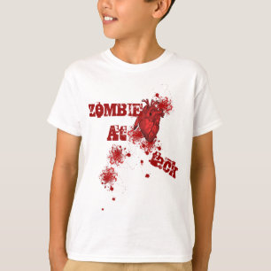 血液(ばちゃばちゃ)跳ねるとリアルなハートハロウィーン Tシャツ