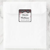 血液(ばちゃばちゃ)跳ねるラブハロウィン結婚ズスクエアラベル スクエアシール (バッグ)