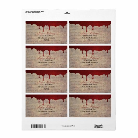 血滴 ラベル (フルシート)