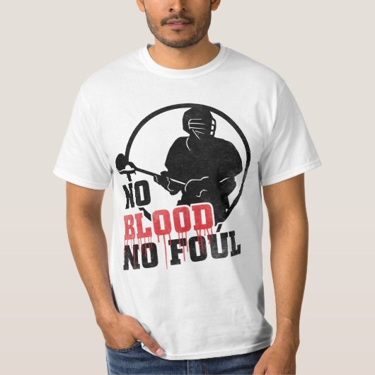 血無し汚れたラクロスのティー無し Tシャツ (正面)