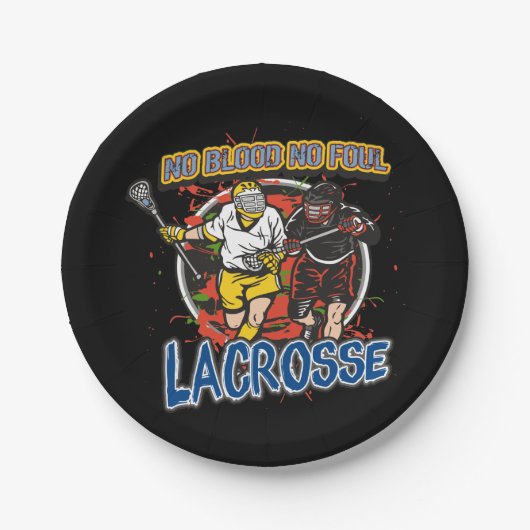 血無し、汚れたラクロス無し ペーパープレート (正面)